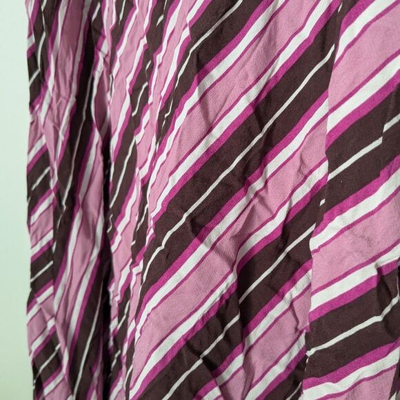 Leith Striped Bias Cut Pull On Striped Pink Midi Skirt NWT! - Picture 4 of 4
